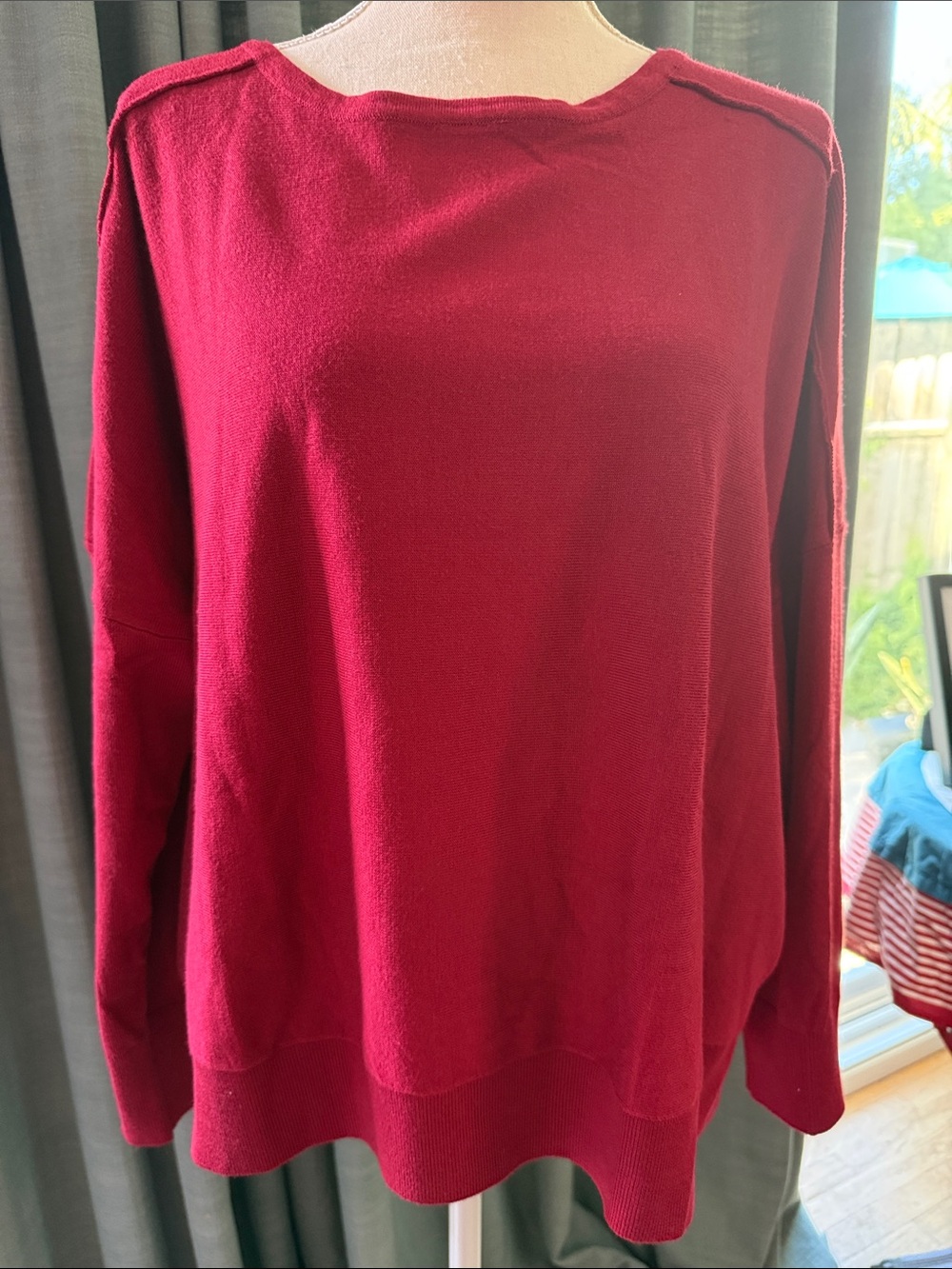 Adrianna Papell Cabernet Crewneck Sweater